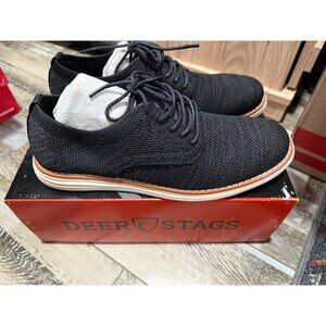Deer Stags Mens 8.5 Black Knit Lace-Up Shoes With Memory Foam Sole